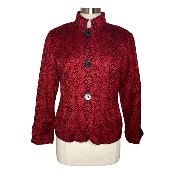 Coldwater Creek Jackets & Blazers - Coldwater Creek Jacquard Blazer Wool Blend Jacket Coat Women’s 14 Petite New NWT